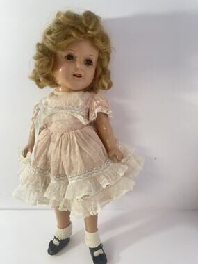13" Vintage Shirley Temple Doll – Sleep Eyes, Original Dress, Ideal Composion